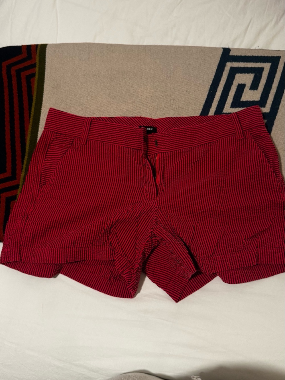 J. Crew Red and Black Pinstriped Women’s Shorts